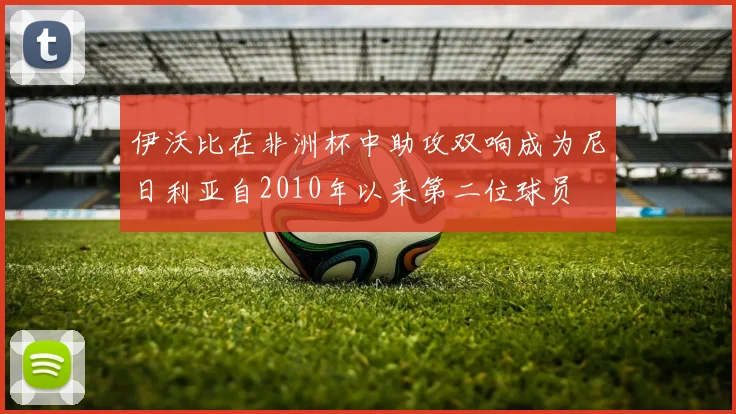 伊沃比在非洲杯中助攻双响成为尼日利亚自2010年以来第二位球员